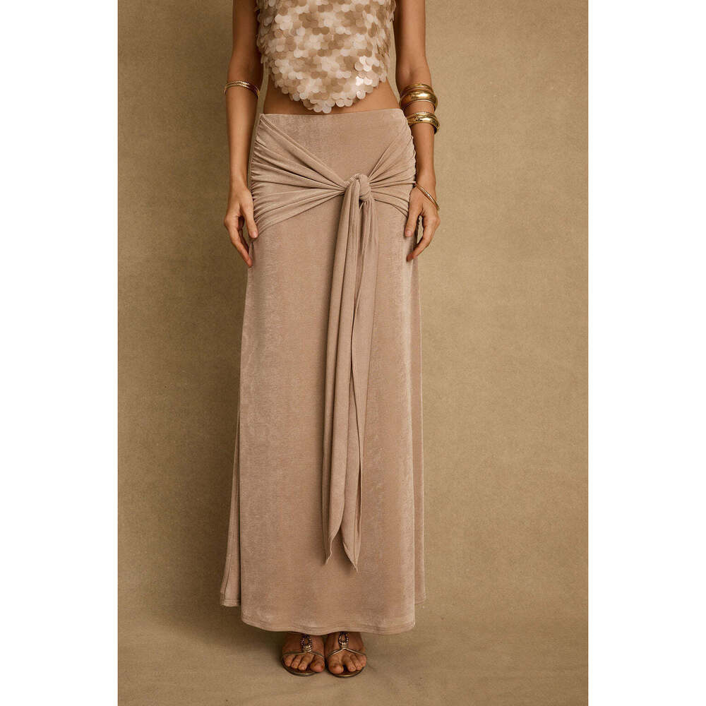 12th Tribe Almara Champagne Maxi Skirt Size MM